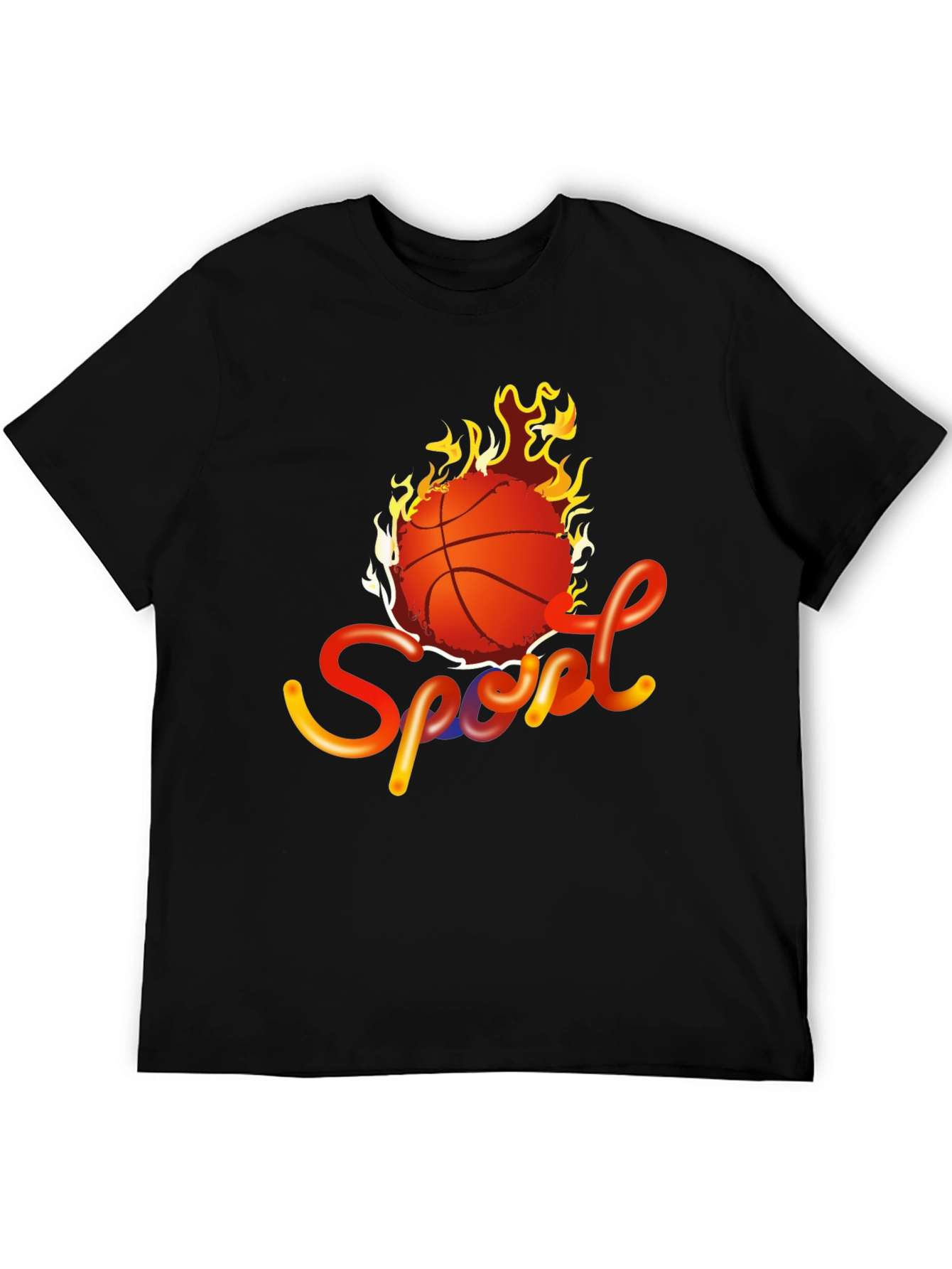 Fiery Basketball Sport Graphic Tee