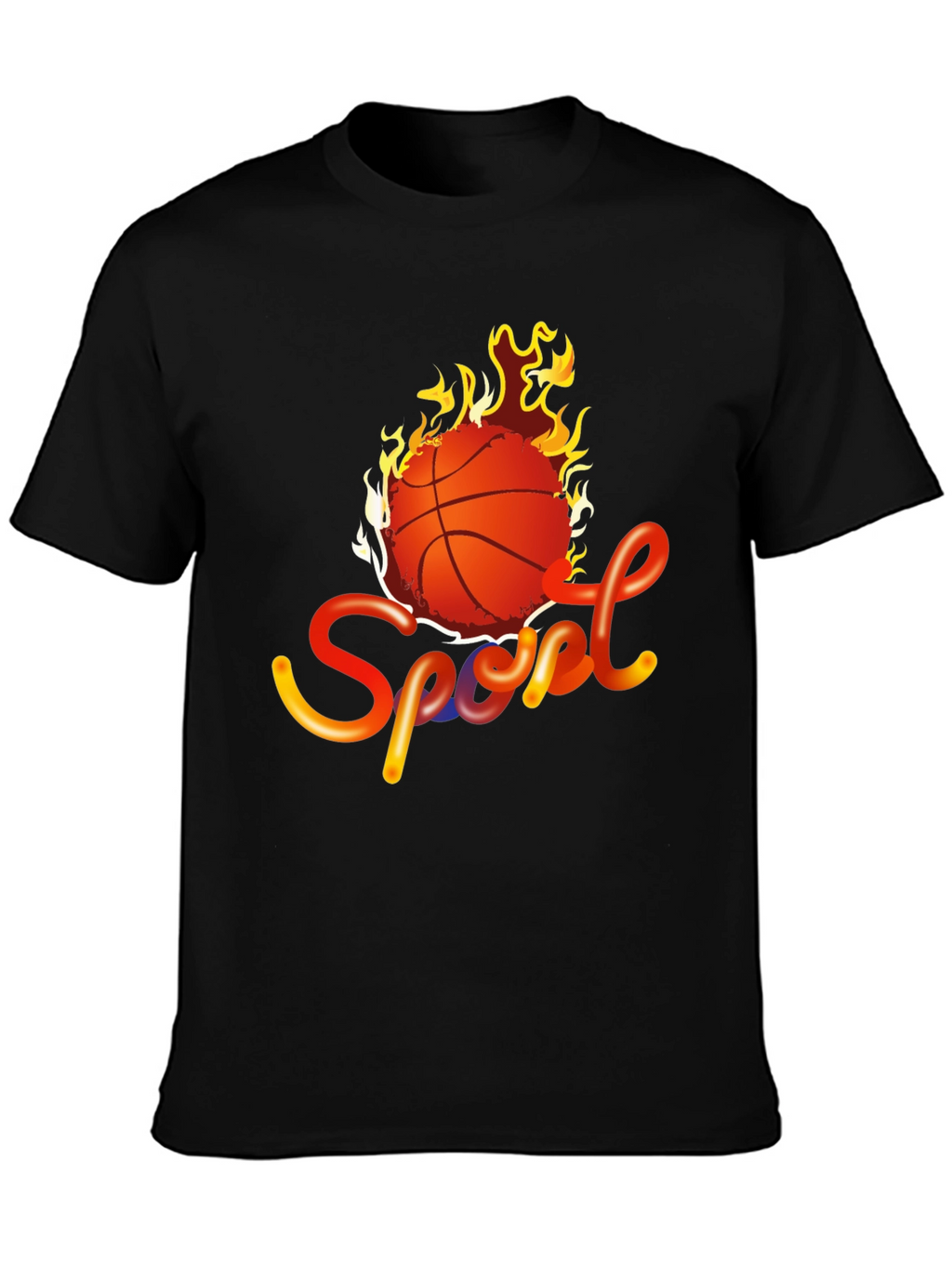 Fiery Basketball Sport Graphic Tee