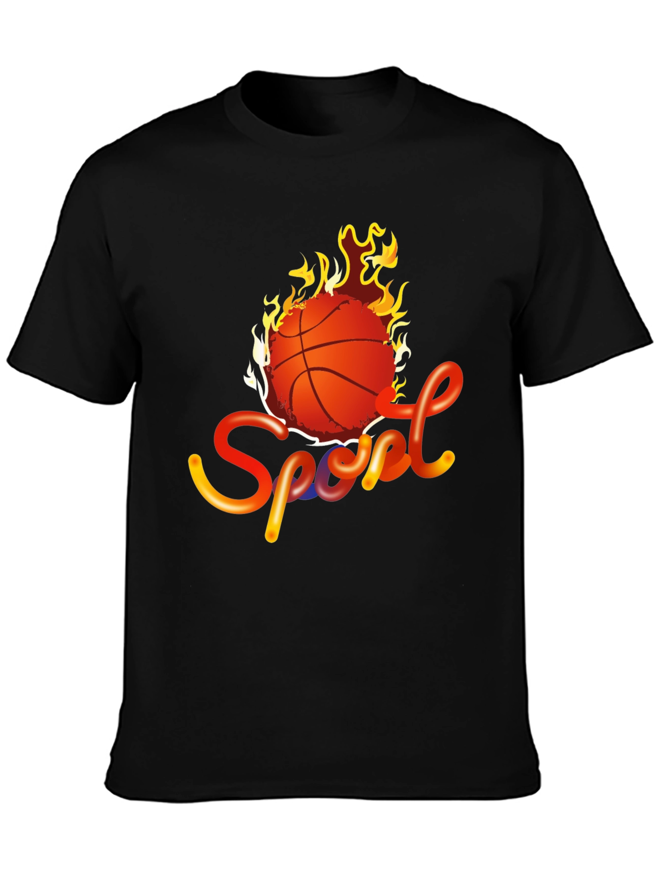 Fiery Basketball Sport Graphic Tee