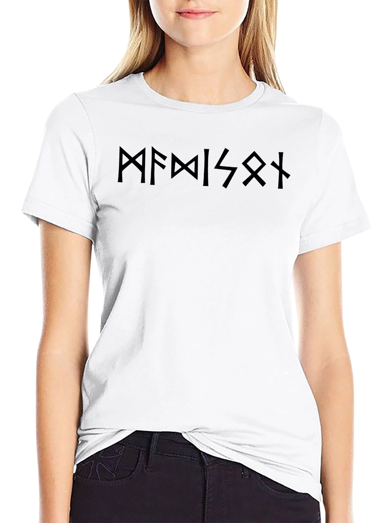 Black Runes Graphic Tee - Viking Style