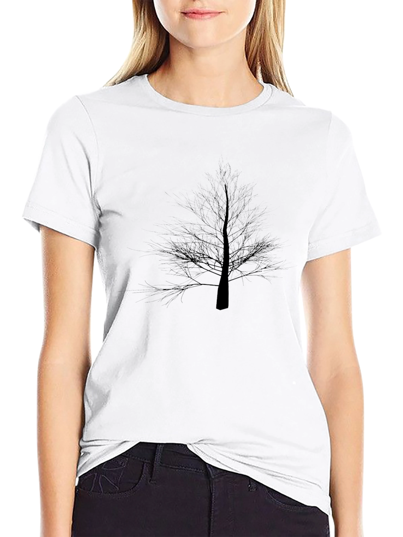 Black Tree Silhouette Graphic T-Shirt