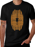 Wooden Weave Design Black T-Shirt