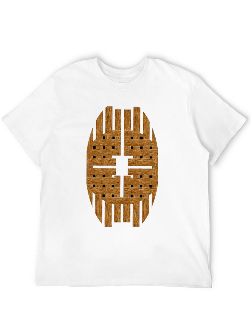 Wooden Weave Design Black T-Shirt
