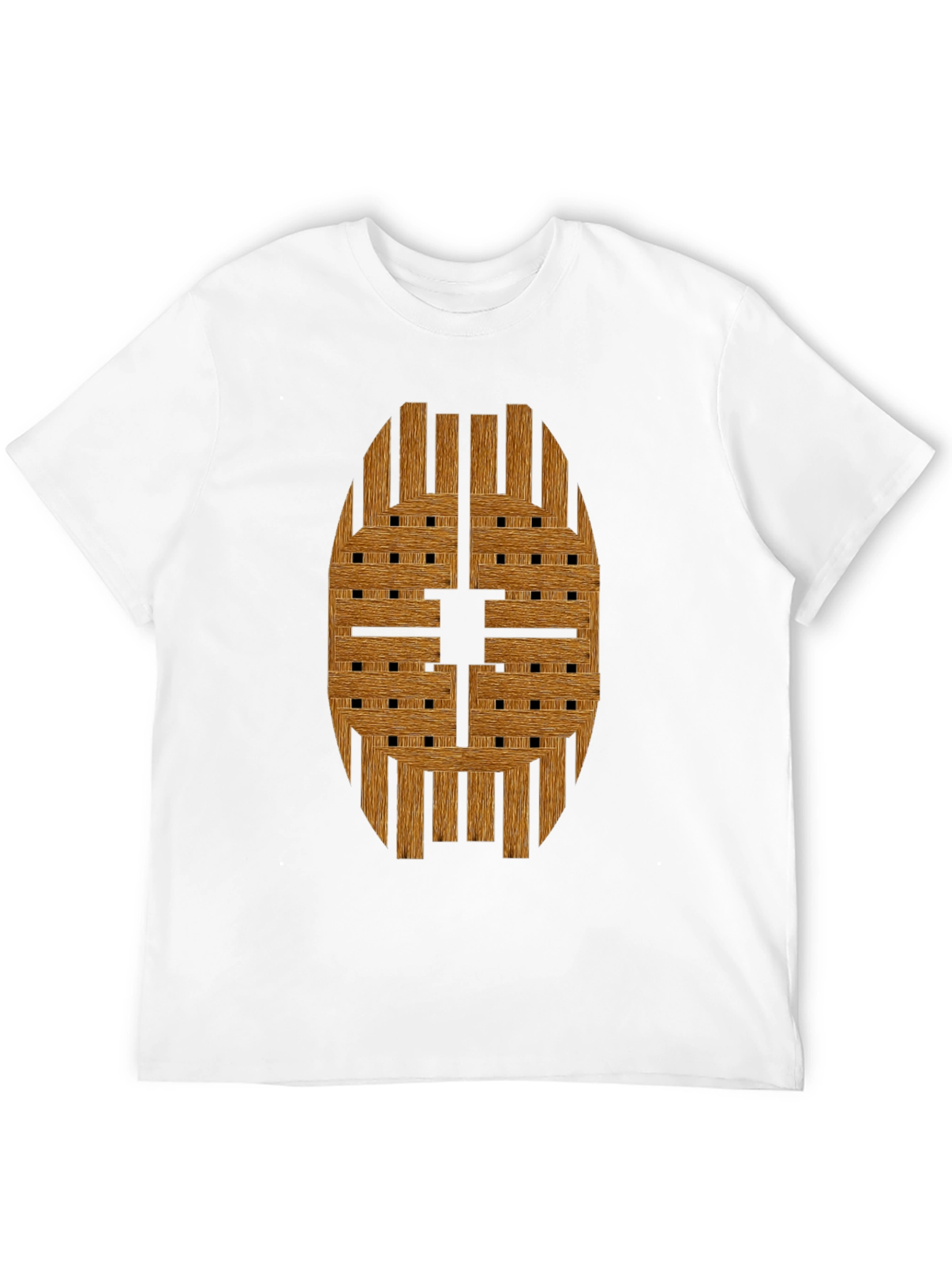 Wooden Weave Design Black T-Shirt