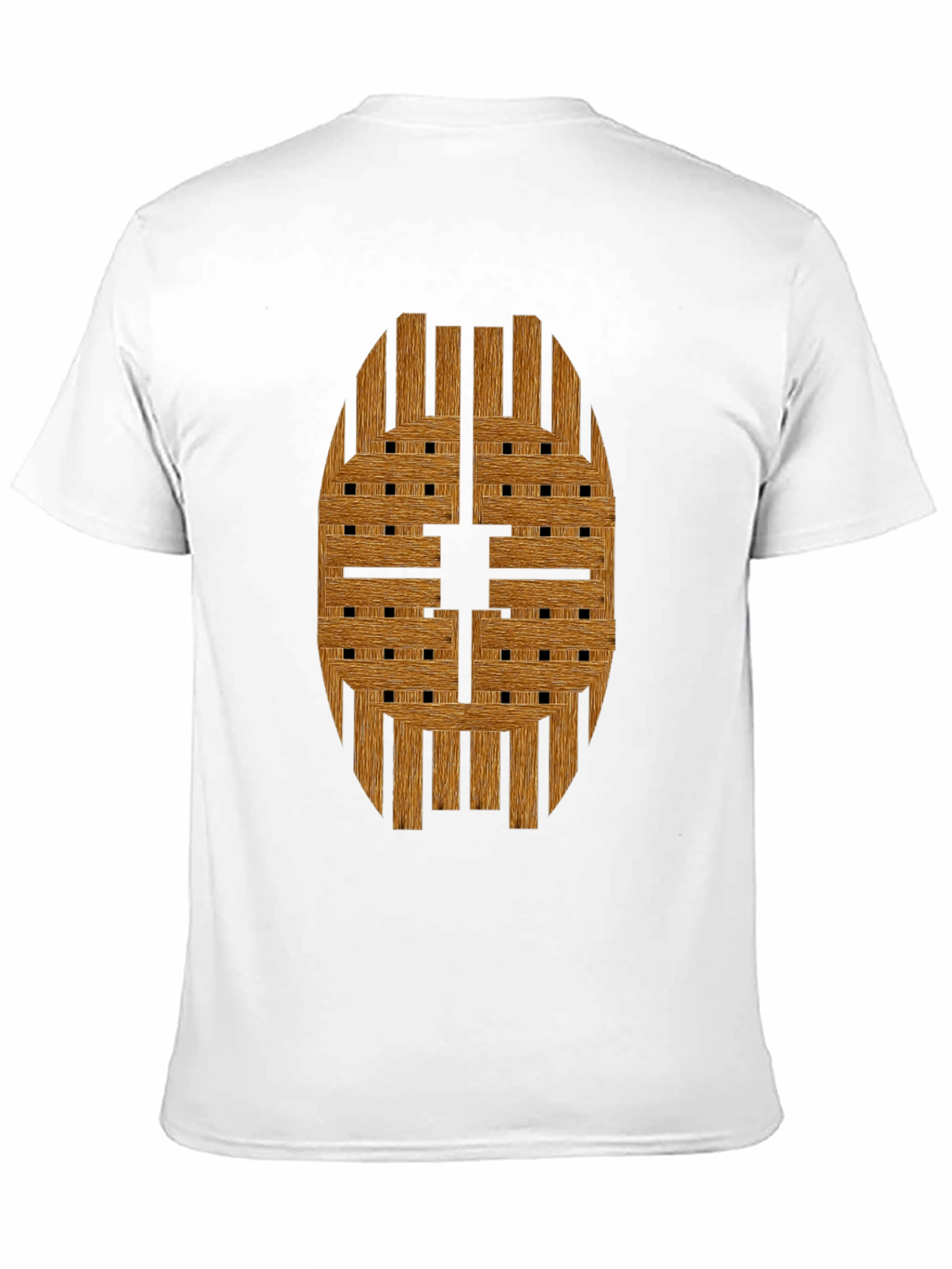 Wooden Weave Design Black T-Shirt