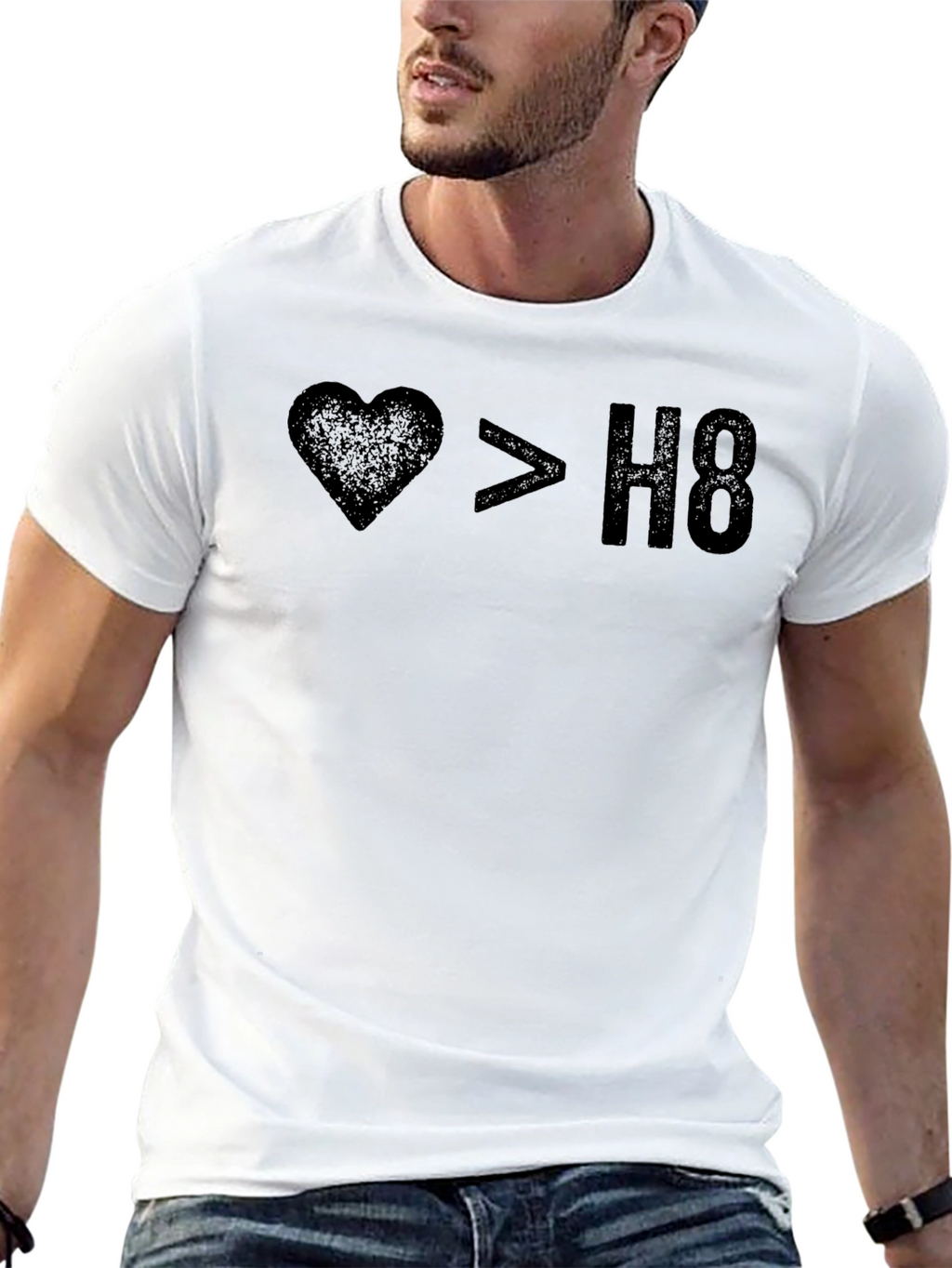 Love > Hate Graphic Tee - Positive Message Shirt