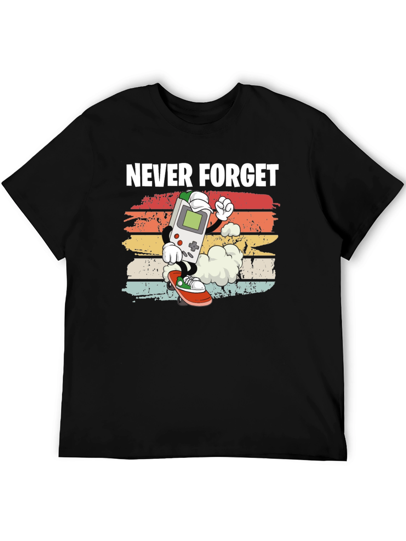 Retro Game Console Skateboarder Graphic T-Shirt