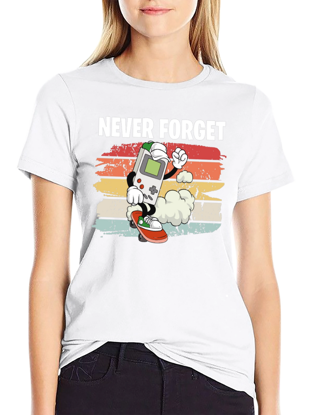 Retro Game Console Skateboarder Graphic T-Shirt