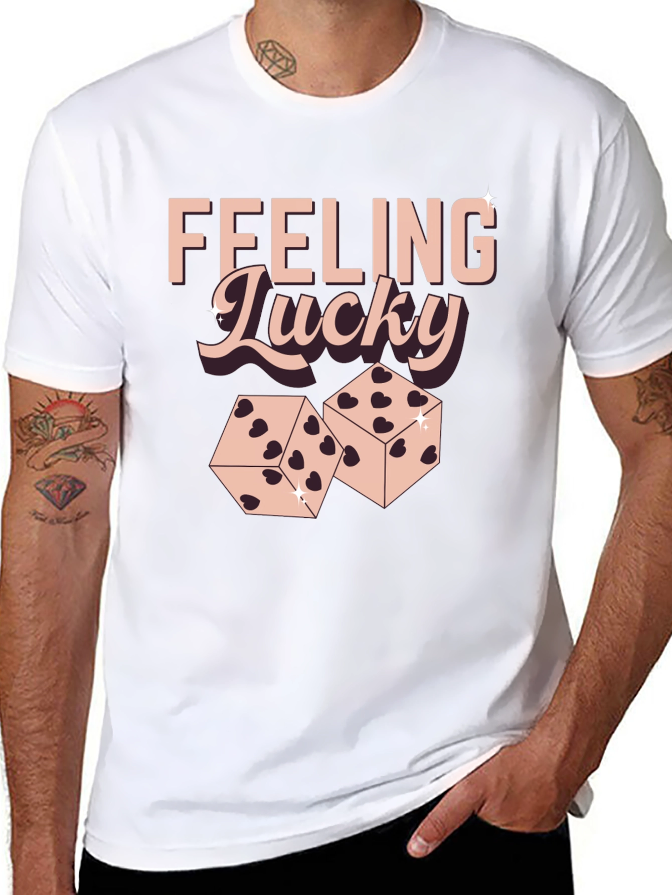 Feeling Lucky Dice Graphic T-Shirt