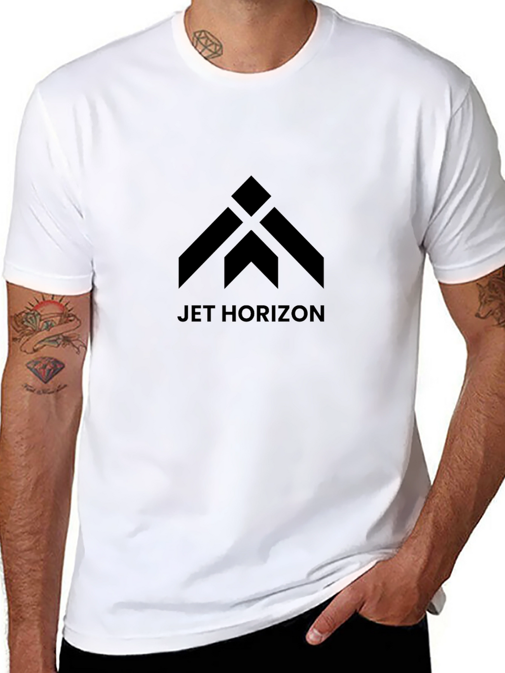 Jet Horizon Graphic Tee - Modern Black T-Shirt