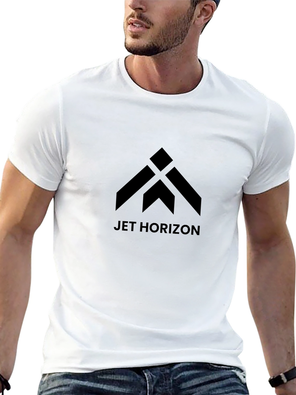 Jet Horizon Graphic Tee - Modern Black T-Shirt