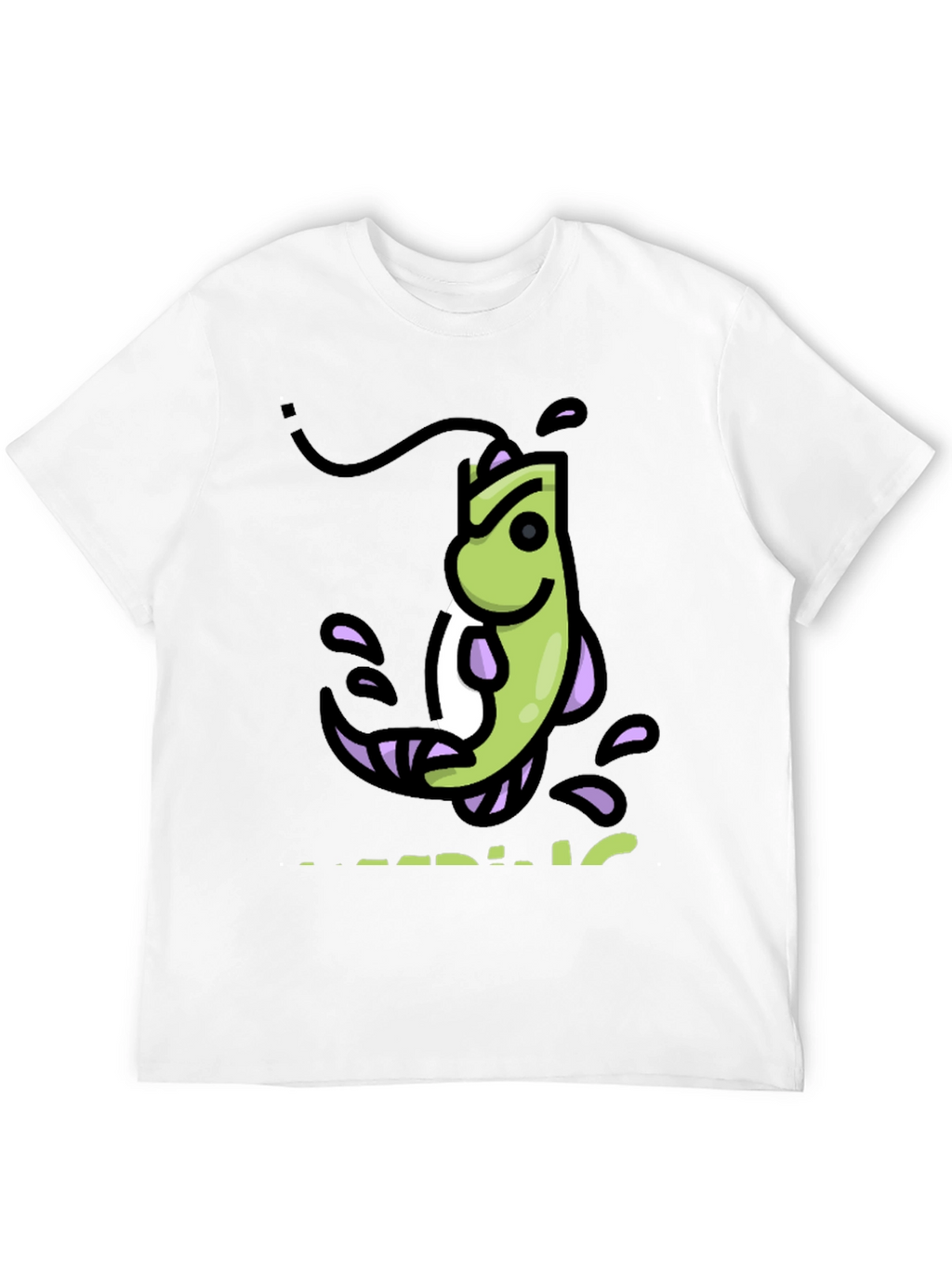 Funny Fishing Cartoon Graphic T-Shirt