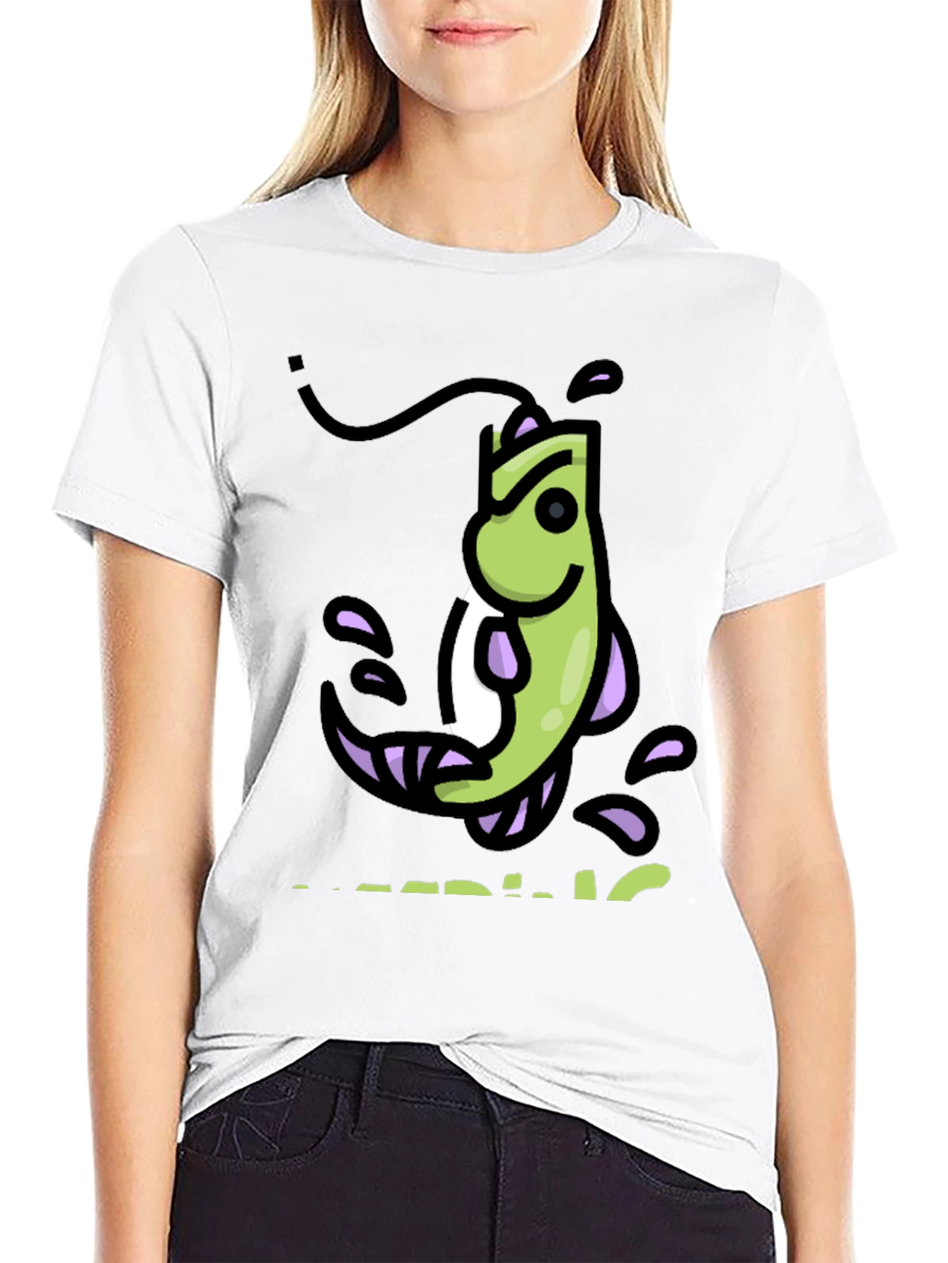 Funny Fishing Cartoon Graphic T-Shirt