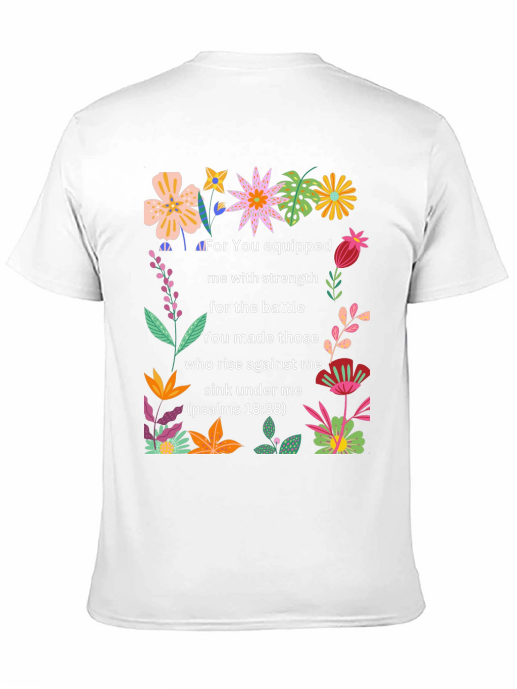 Floral Psalms Verse Black T-Shirt