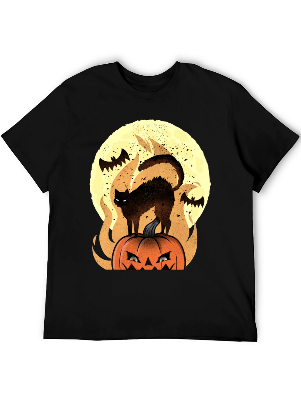 Halloween Cat & Pumpkin Graphic Tee
