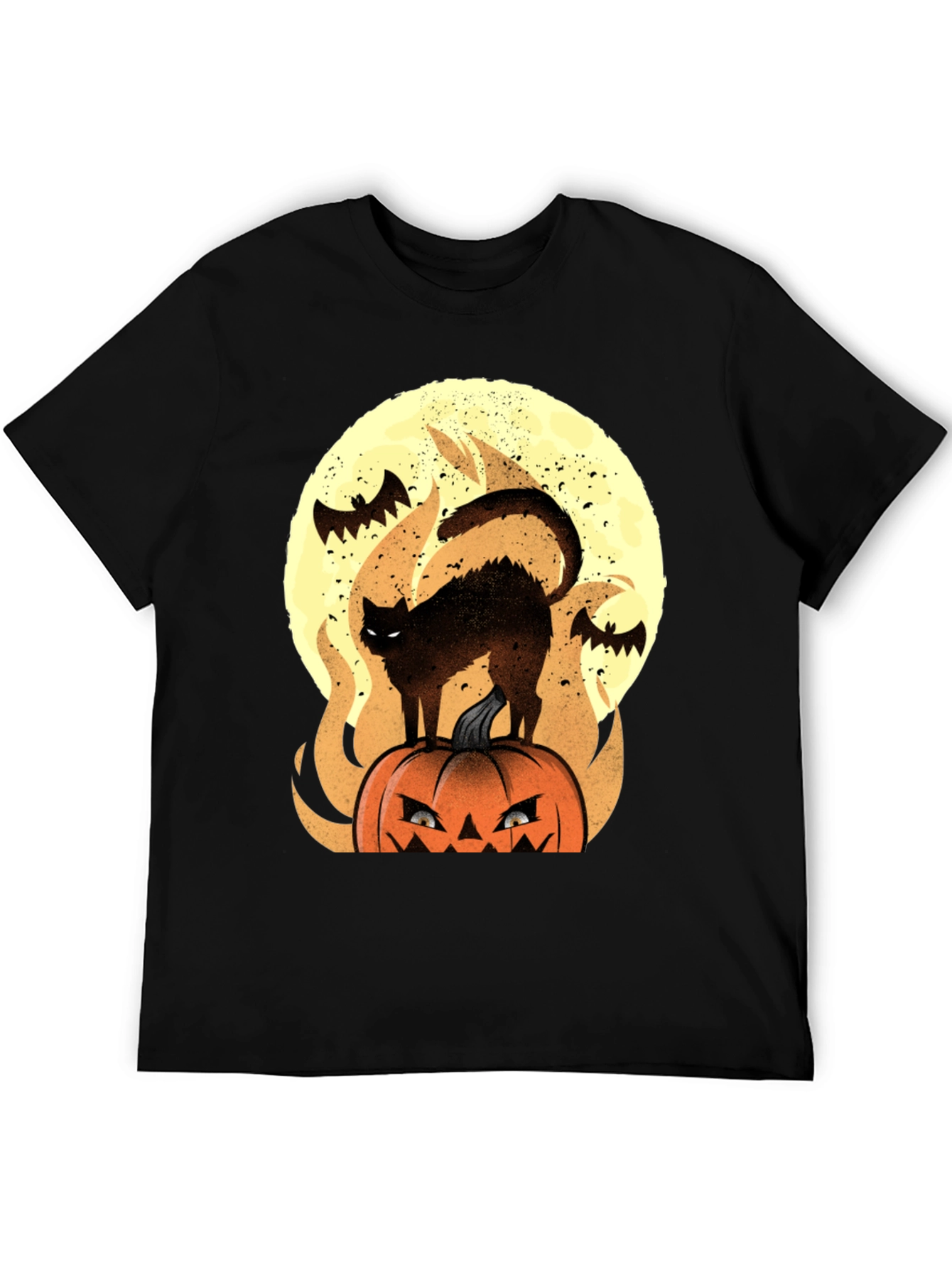 Halloween Cat & Pumpkin Graphic Tee