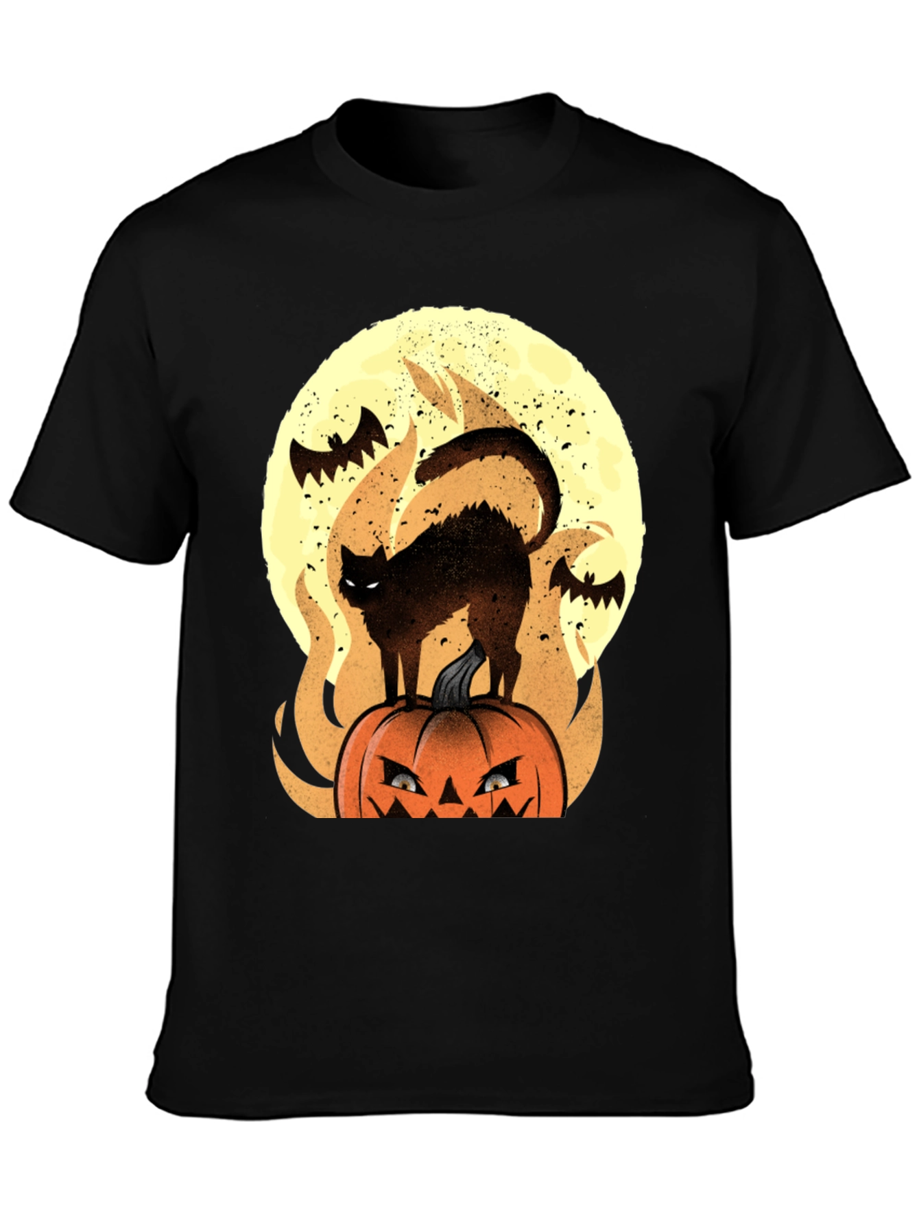 Halloween Cat & Pumpkin Graphic Tee