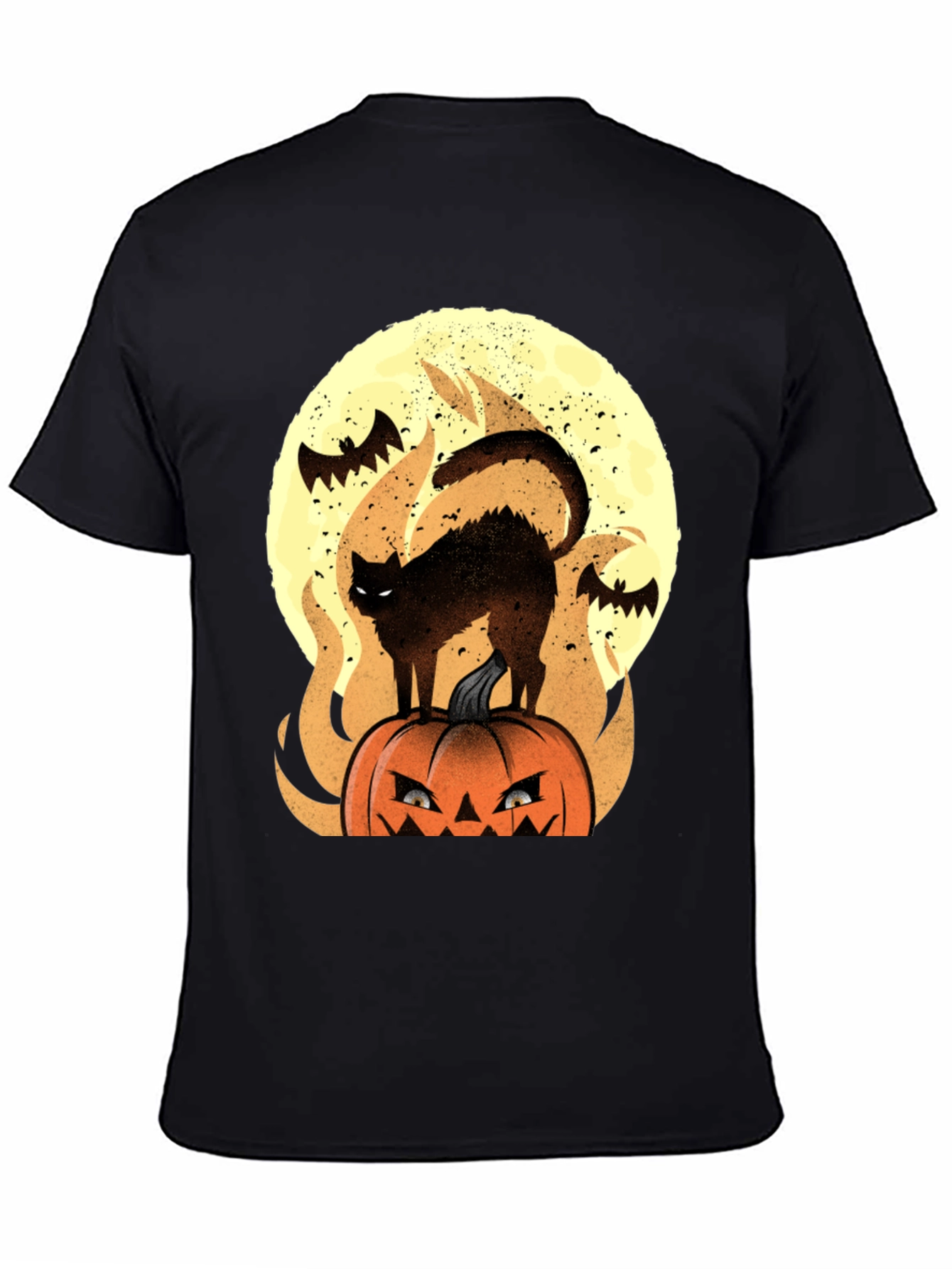 Halloween Cat & Pumpkin Graphic Tee