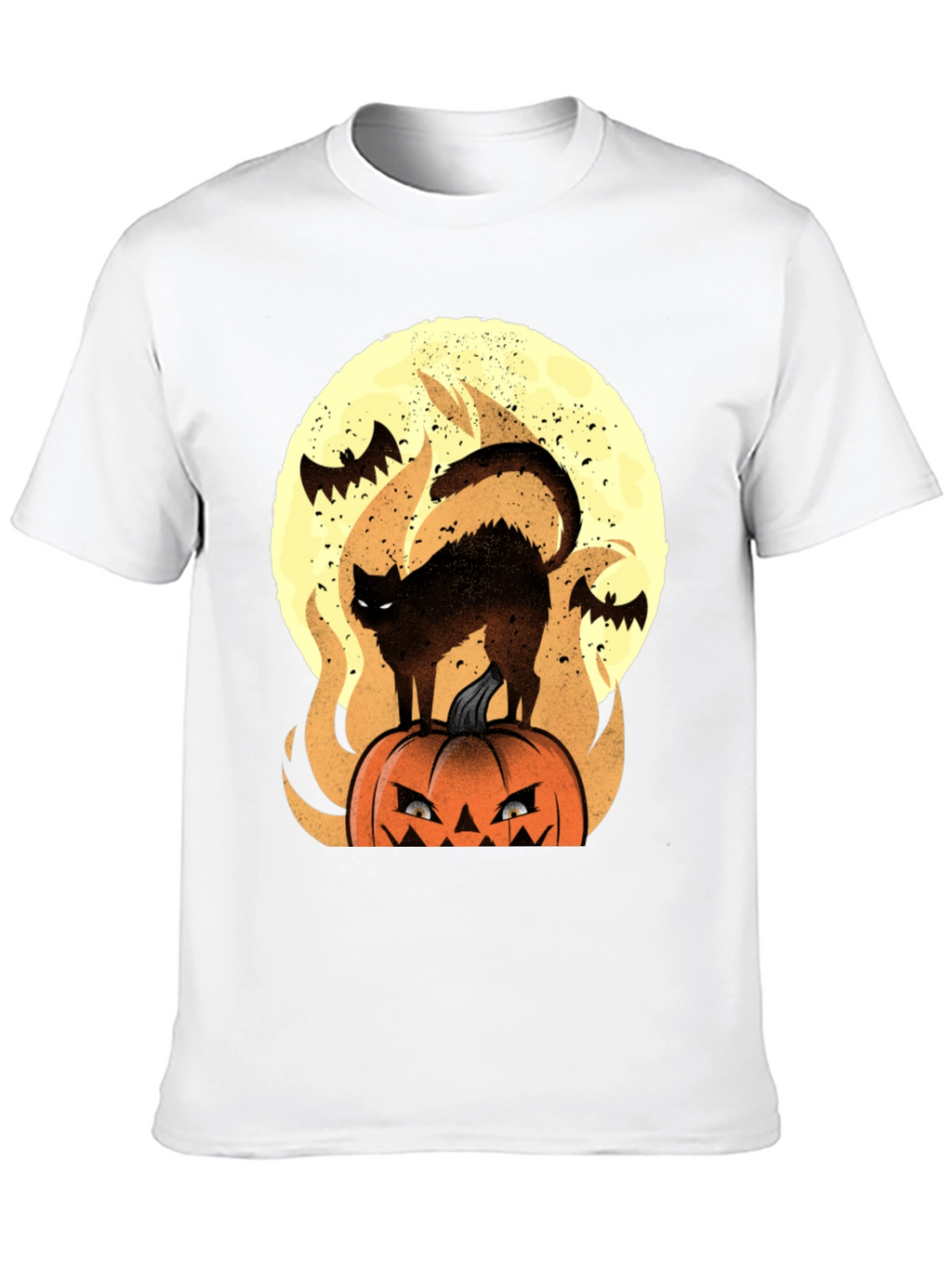 Halloween Cat & Pumpkin Graphic Tee