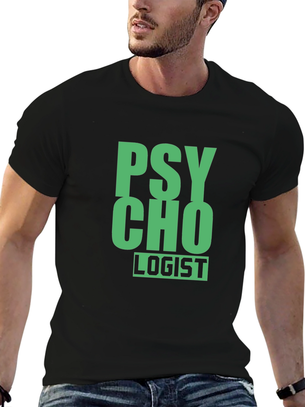 Psycho-Logist Graphic Tee - Black Cotton Blend