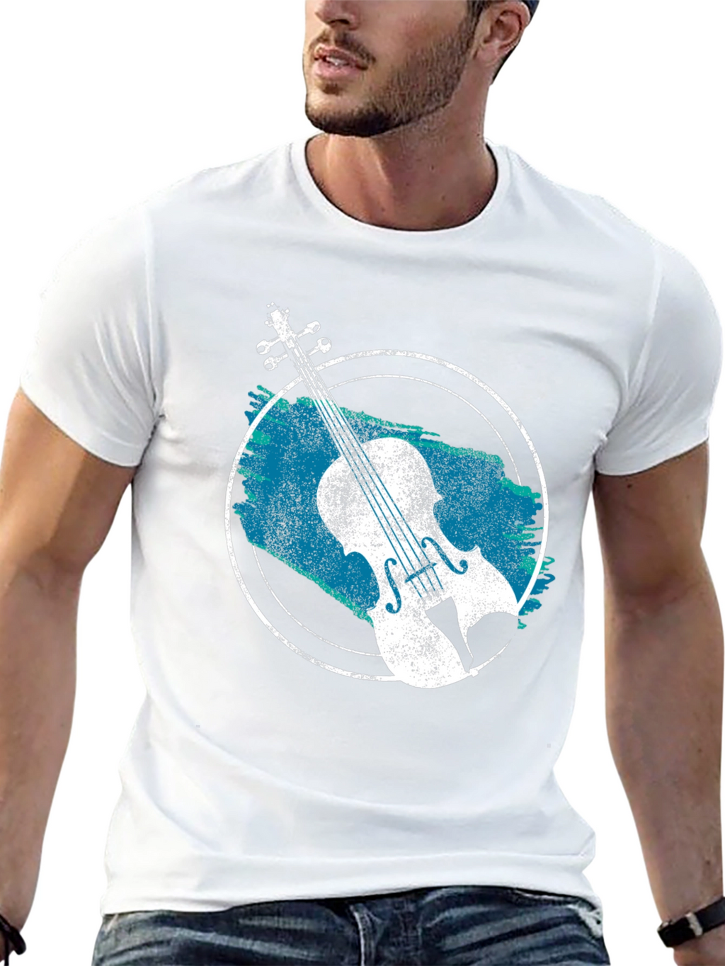 Violin Graphic T-Shirt - Black