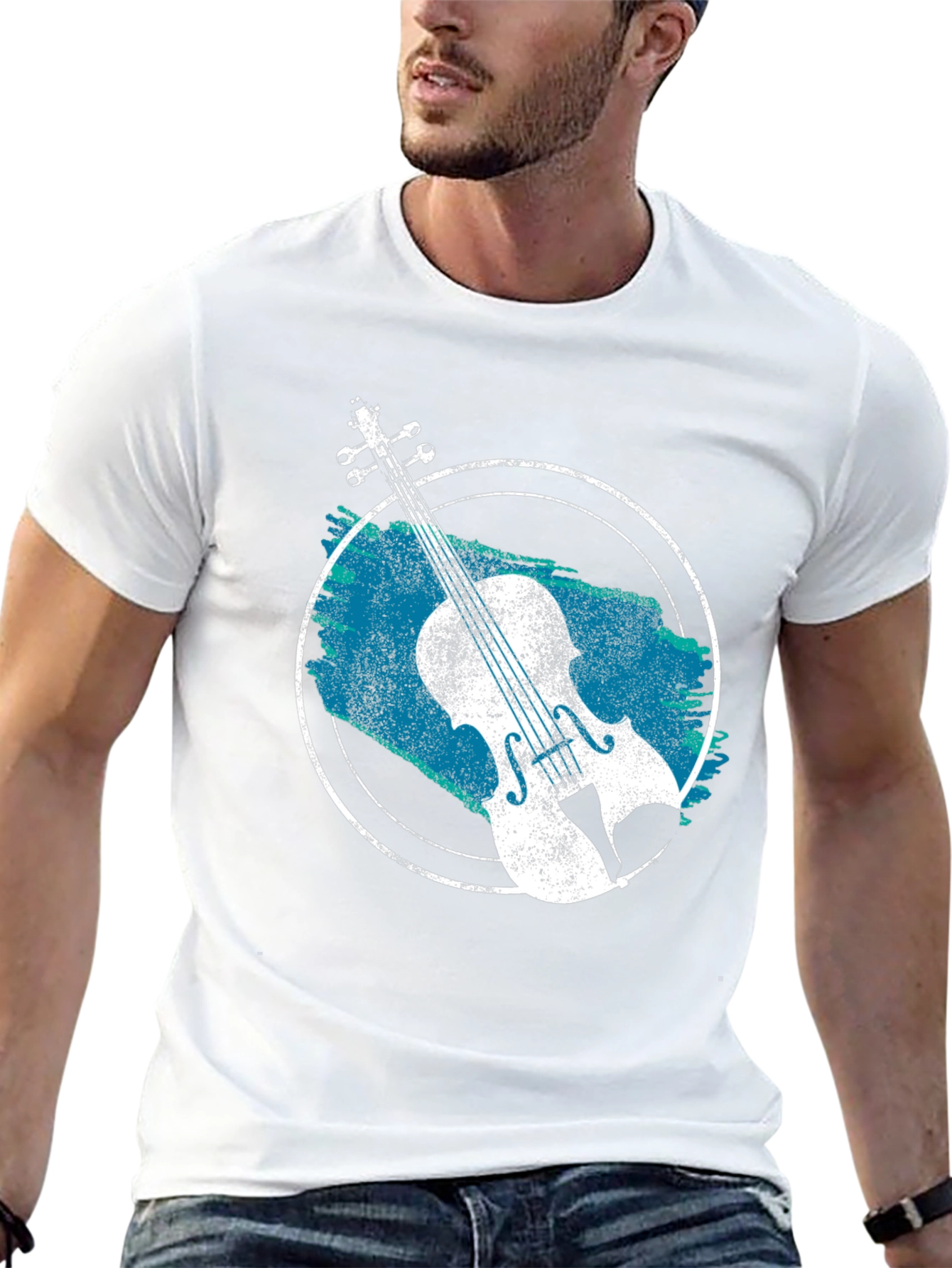 Violin Graphic T-Shirt - Black