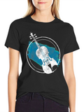 Violin Graphic T-Shirt - Black