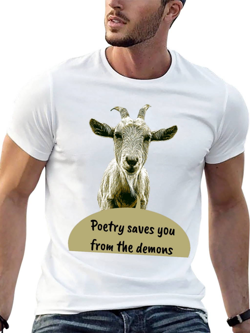 Poetry Saves You Goat Graphic T-Shirt