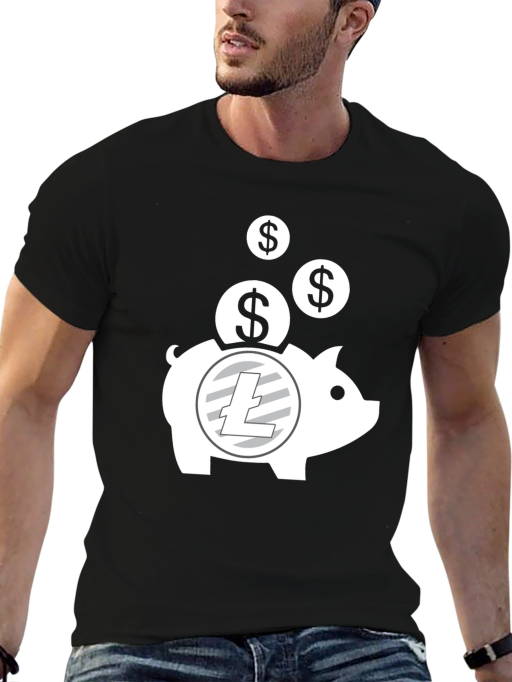 Crypto Piggy Bank T-Shirt - Litecoin HODL