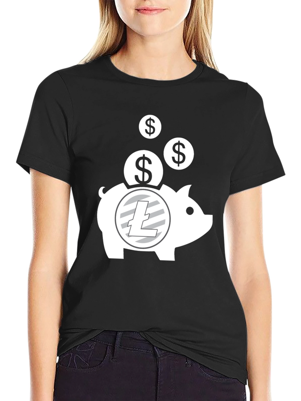 Crypto Piggy Bank T-Shirt - Litecoin HODL