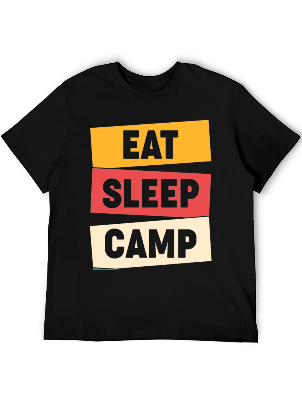 Eat Sleep Camp Graphic Tee - Black Cotton T-Shirt