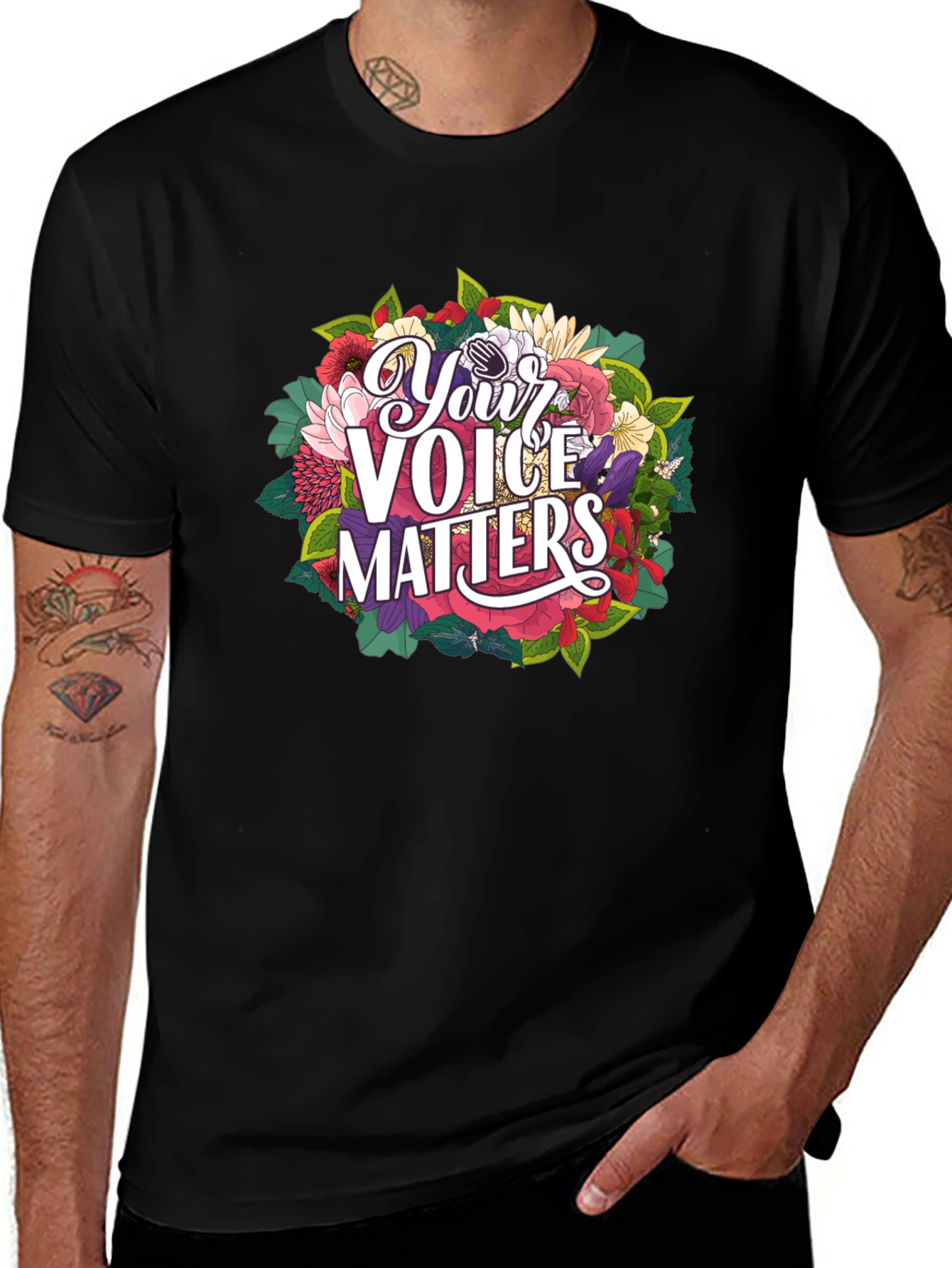 Your Voice Matters Graphic Tee - Black