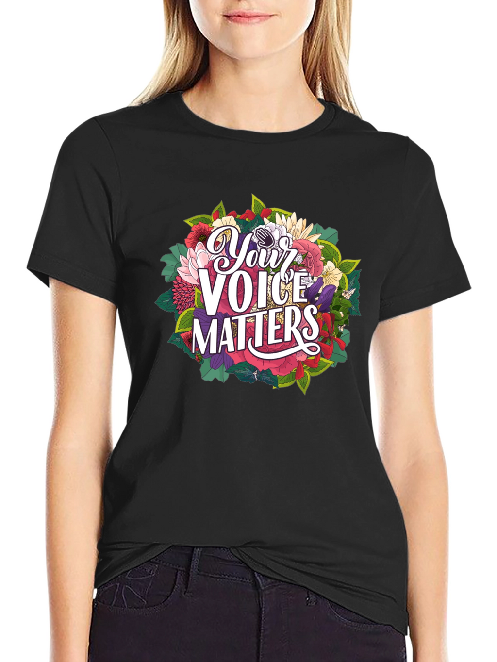 Your Voice Matters Graphic Tee - Black