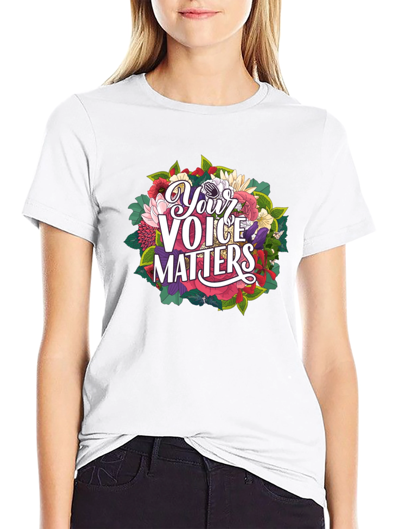Your Voice Matters Graphic Tee - Black