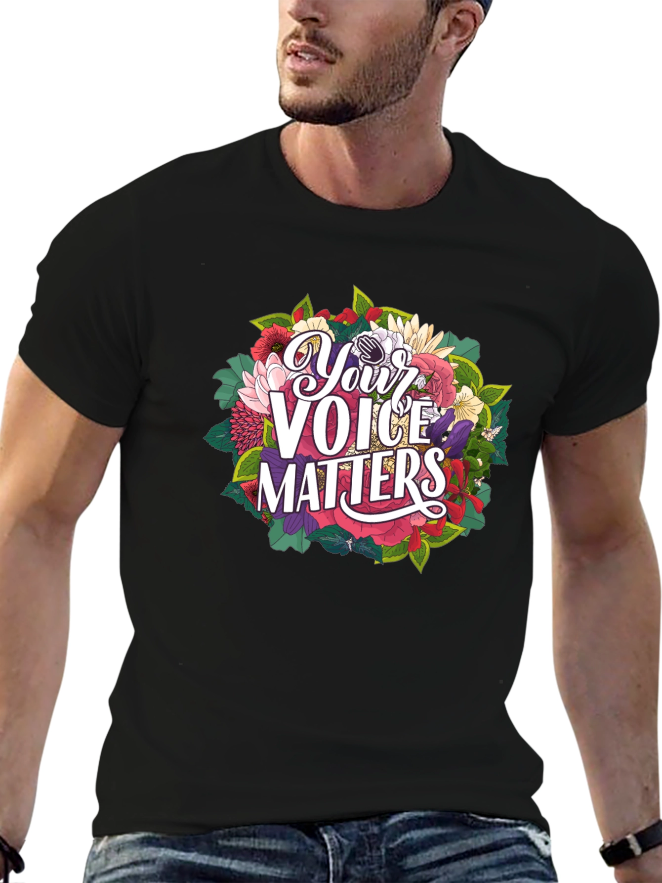 Your Voice Matters Graphic Tee - Black