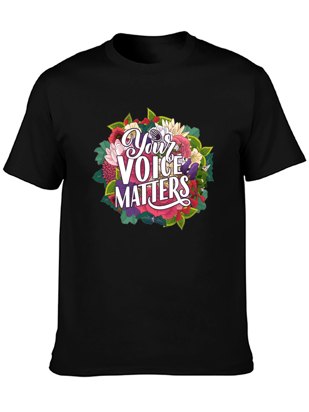 Your Voice Matters Graphic Tee - Black