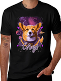 Corgi in Space Black Graphic Tee