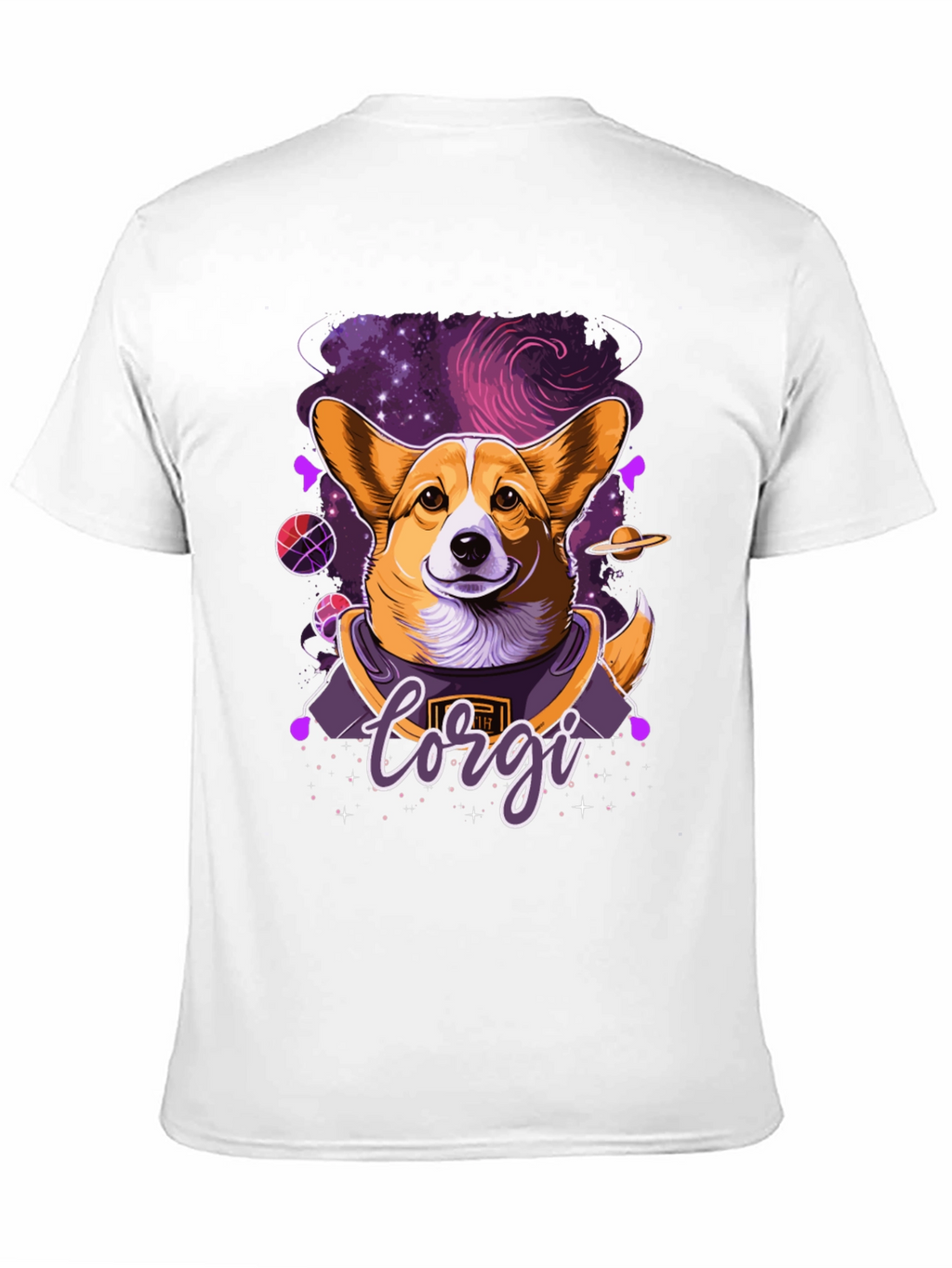 Corgi in Space Black Graphic Tee