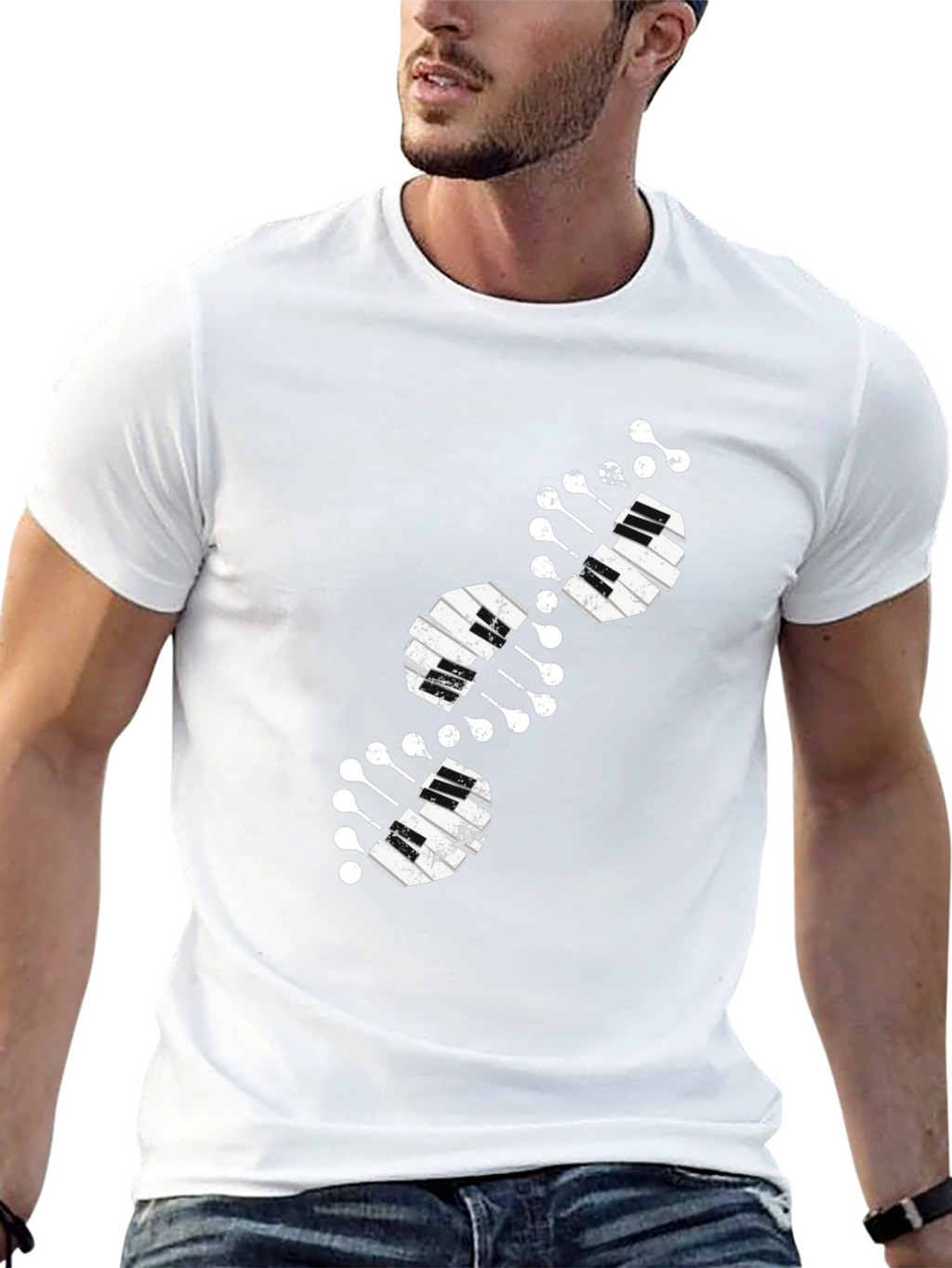 Piano DNA Black T-Shirt Music Lover Tee