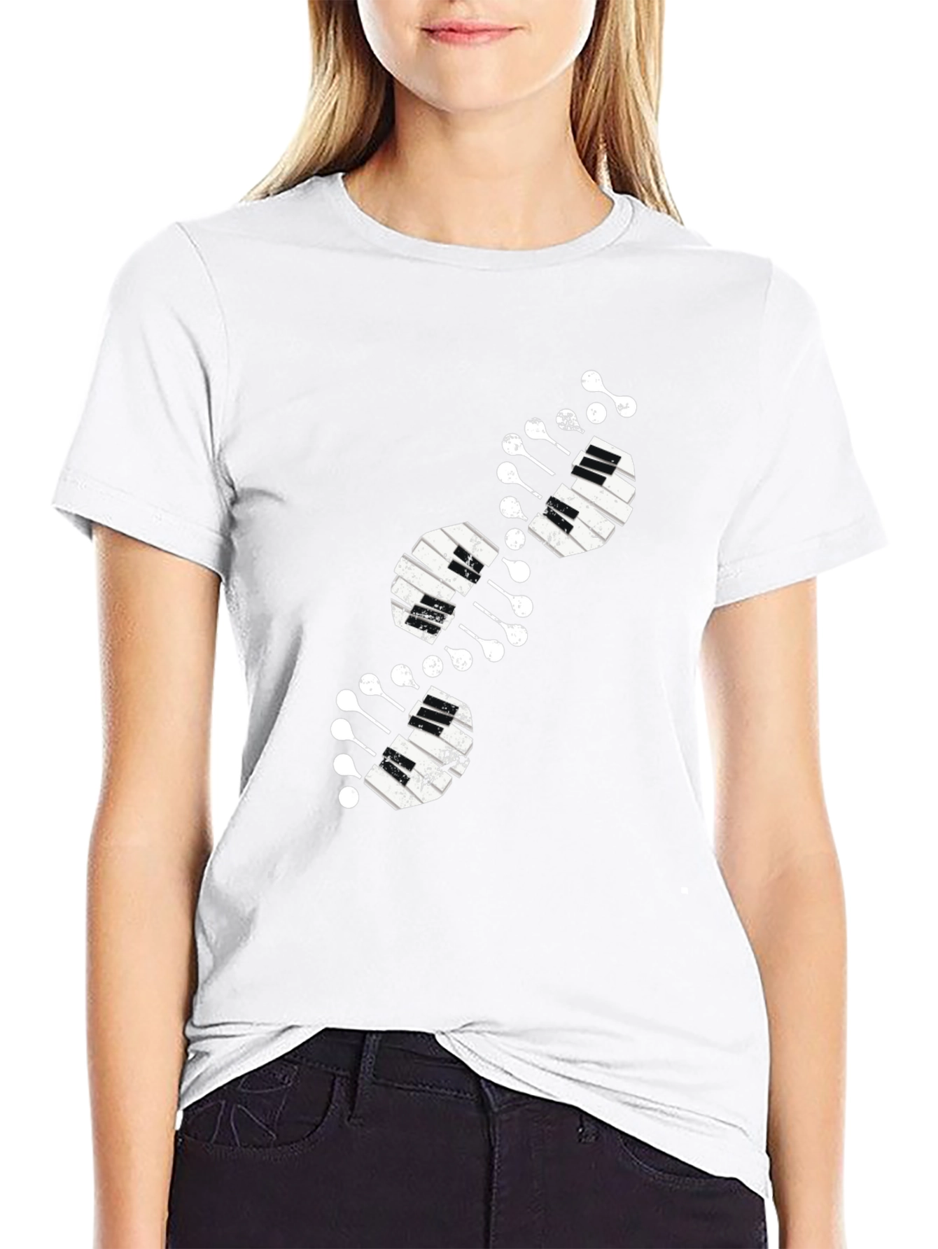Piano DNA Black T-Shirt Music Lover Tee