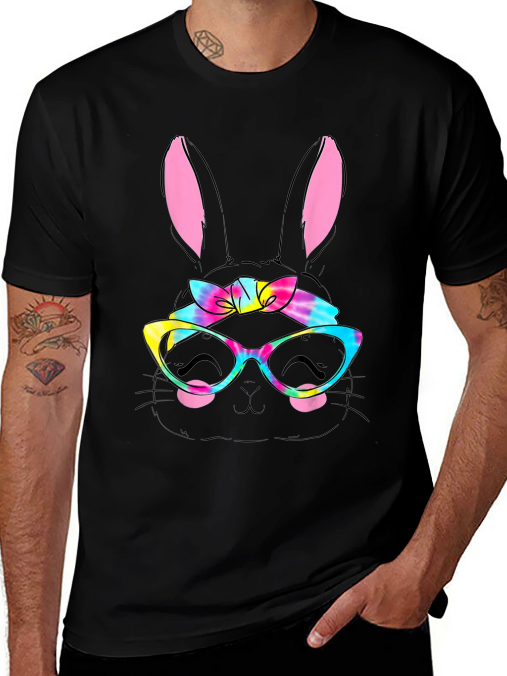 Easter Bunny Tie-Dye Glasses T-Shirt