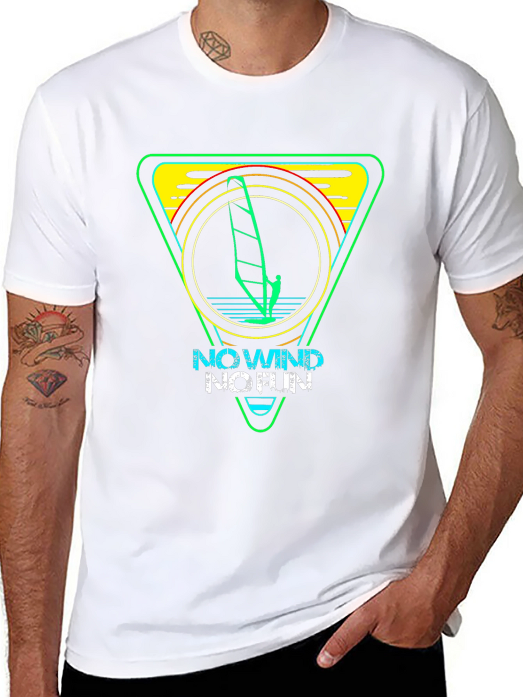 No Wind No Fun Surfing Graphic Tee