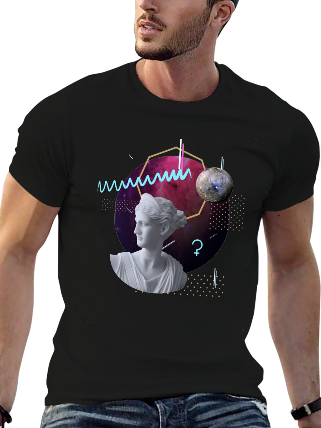Geometric Goddess T-Shirt - Modern Artistic Tee