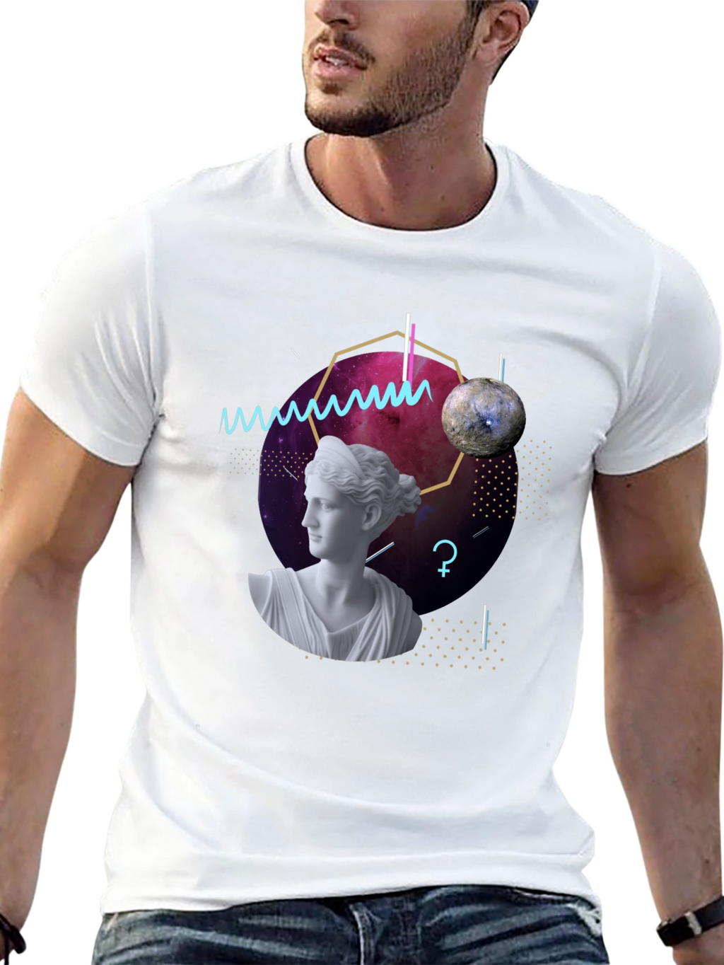 Geometric Goddess T-Shirt - Modern Artistic Tee