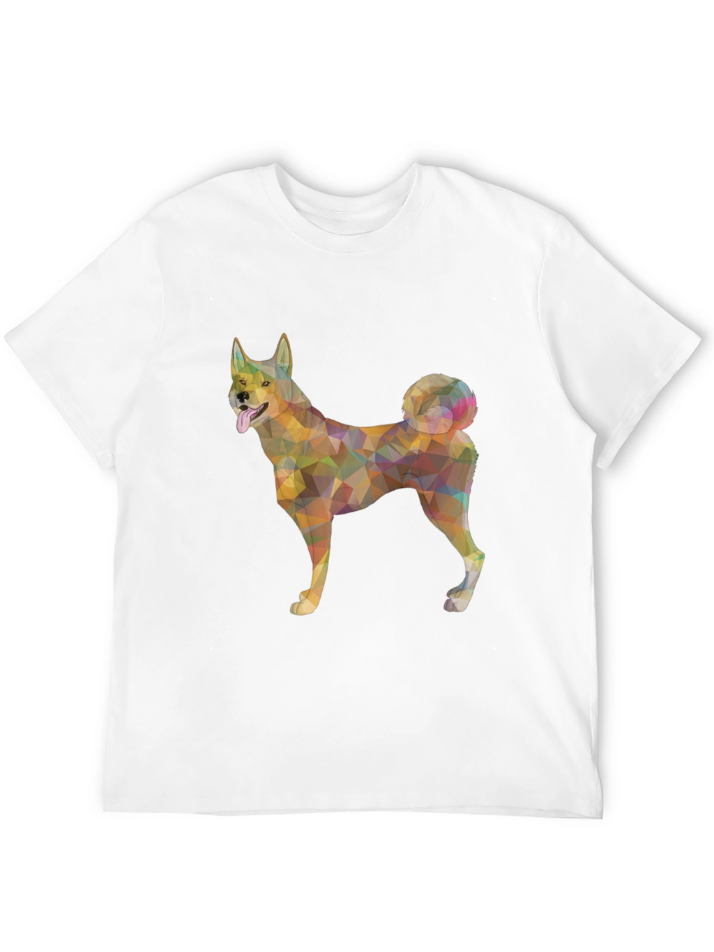 Geometric Dog Graphic Tee - Modern Style