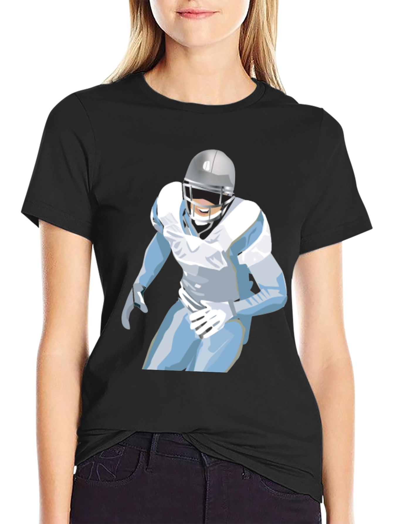 Football Player Graphic Tee - Casual Style