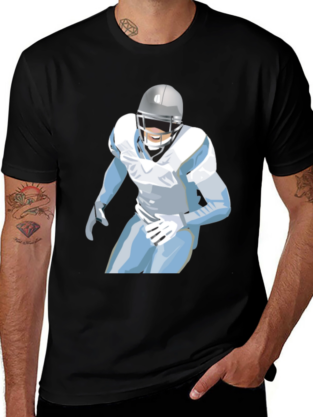 Football Player Graphic Tee - Casual Style