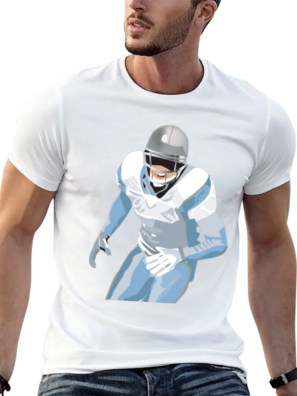 Football Player Graphic Tee - Casual Style