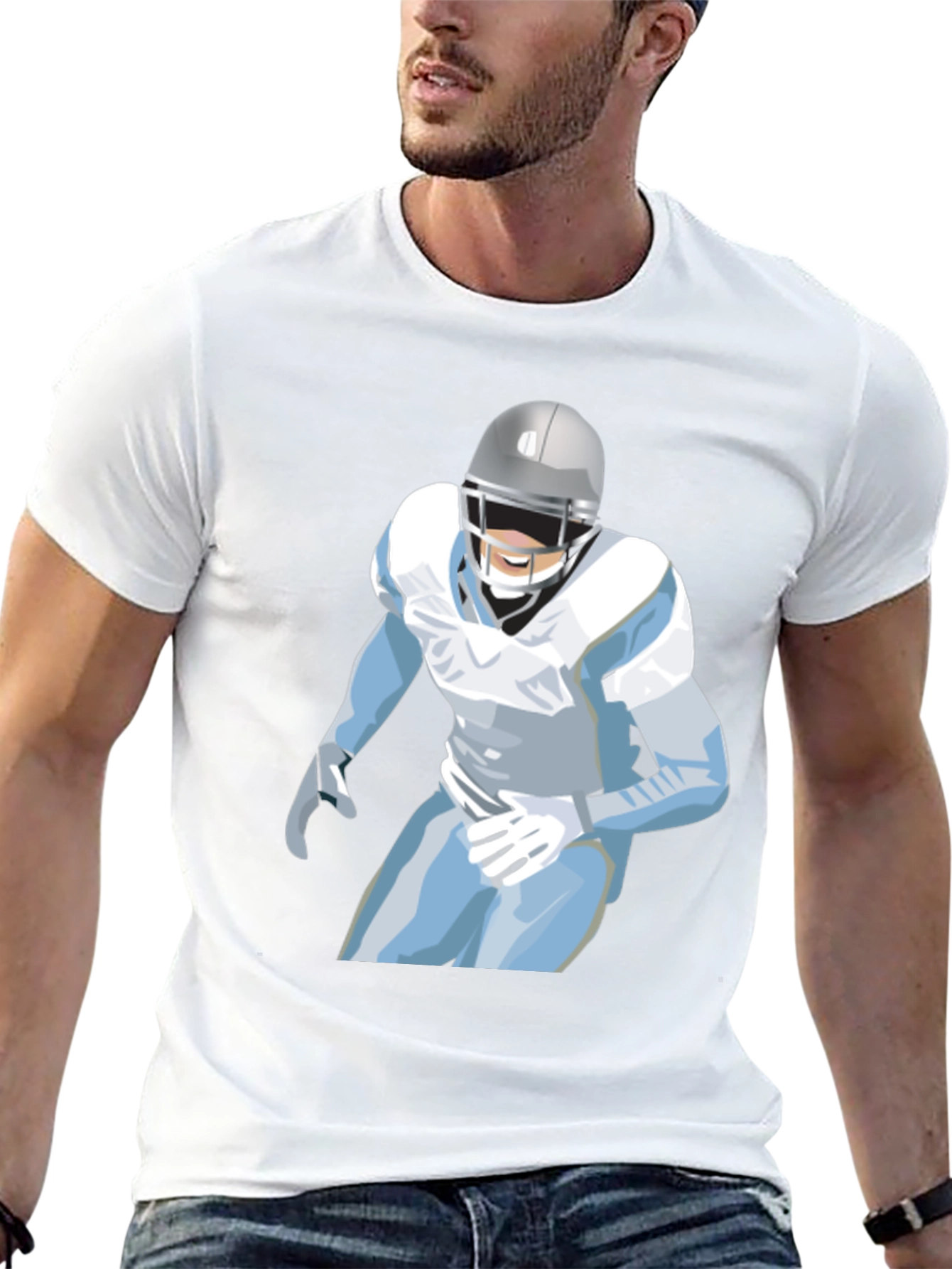 Football Player Graphic Tee - Casual Style