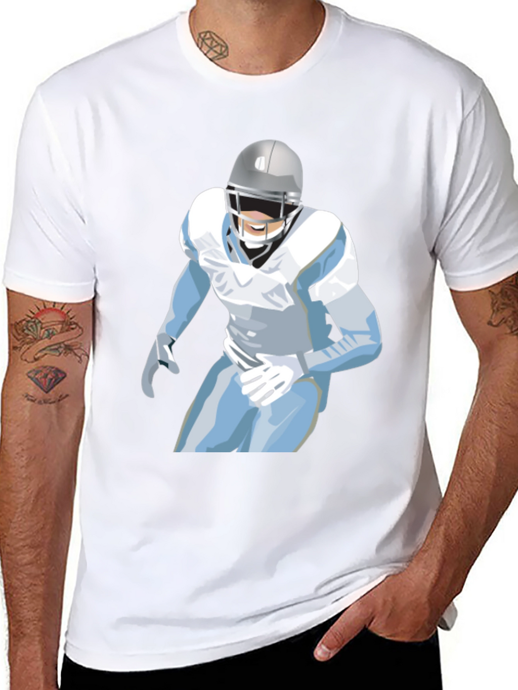 Football Player Graphic Tee - Casual Style